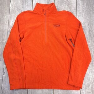 Mountain Hardwear Mens Orange Microchill Size Medium 1/4 Zip Pullover Fleece